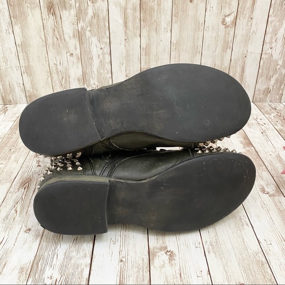 Steve Madden Studded Tarnney Green Combat Boots - Picture 10 of 15